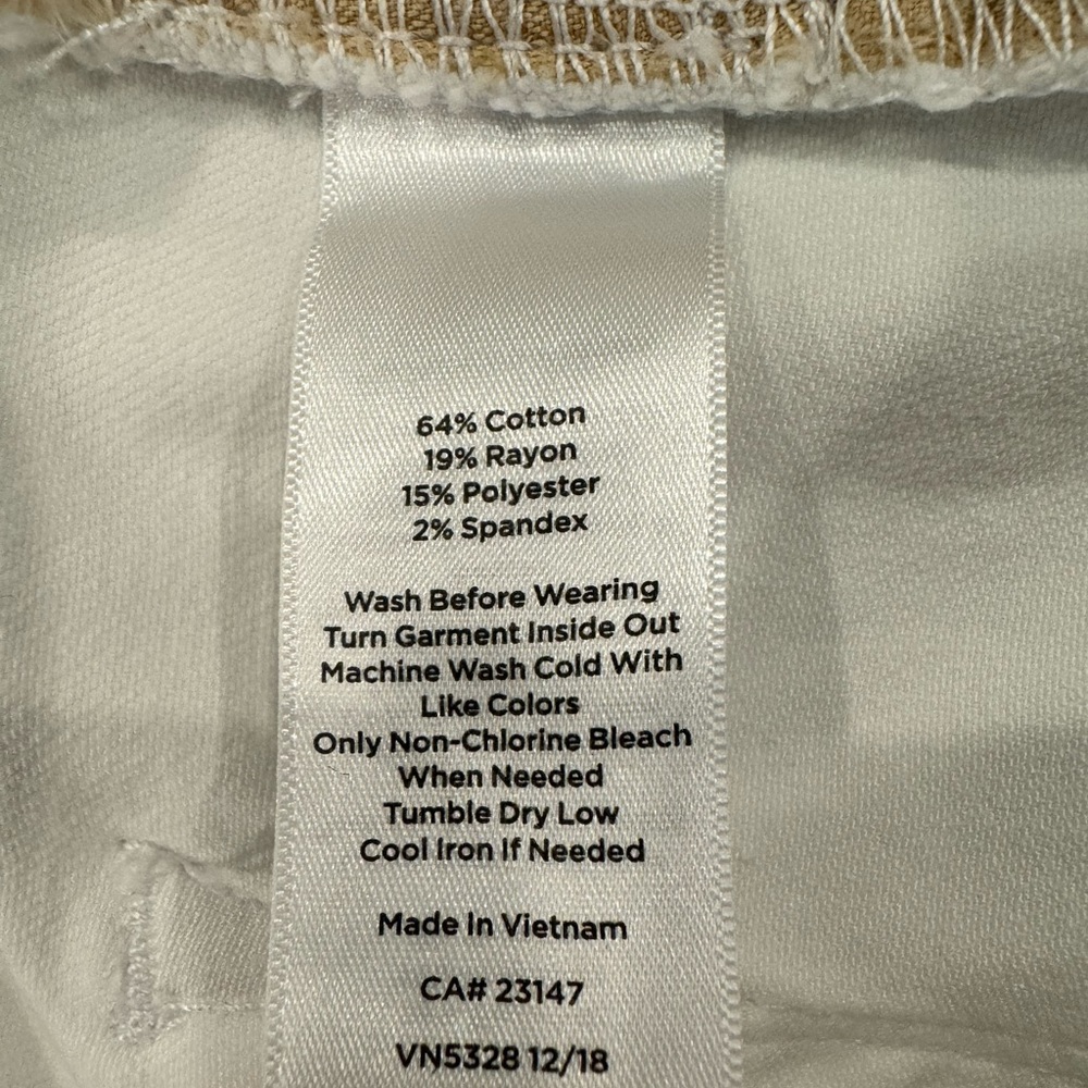 Talbots High Waist Jegging Ankle Curvy Fit Size 12 White - Picture 8 of 8